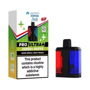 Sour Apple / Juicy Peach 1pk - Hayati Pro Ultra+ 25K Prefilled Pod - 20mg