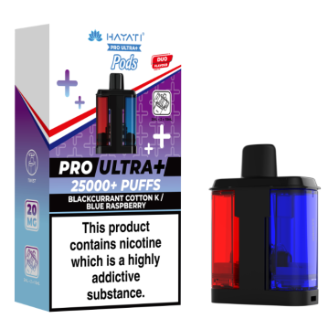 Blackcurrant Cotton K / Blueberry Raspberry 1pk - Hayati Pro Ultra+ 25K Prefilled Pod - 20mg