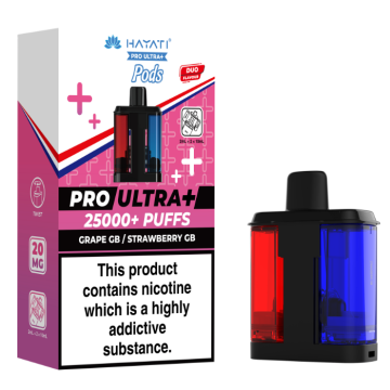 Grape GB / Strawberry GB 1pk - Hayati Pro Ultra+ 25K Prefilled Pod - 20mg