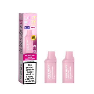 Blueberry Sour Raspberry 2pk Lost Mary BM600 Prefilled Pod 20mg