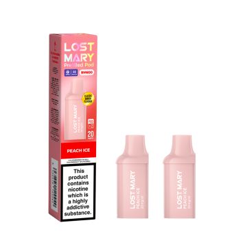 Peach Ice 2pk Lost Mary BM600 Prefilled Pod 20mg