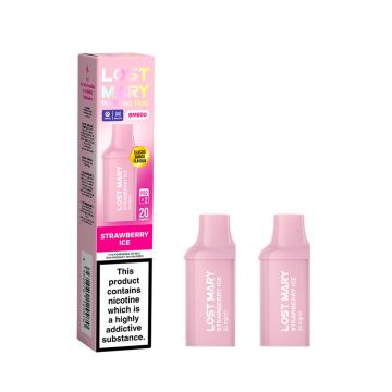 Strawberry Ice 2pk Lost Mary BM600 Prefilled Pod 20mg