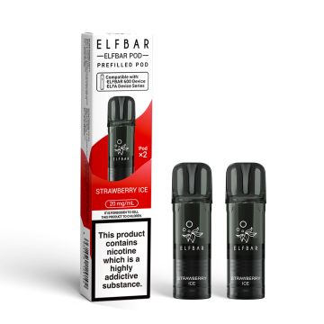 Strawberry Ice 2pk ELFBAR 600 Prefilled Pod 20mg
